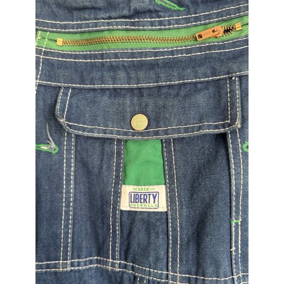 Vintage Liberty Denim Carpenter Farm Overalls Mens Workwear Chore Blue Jean - Picture 8 of 16